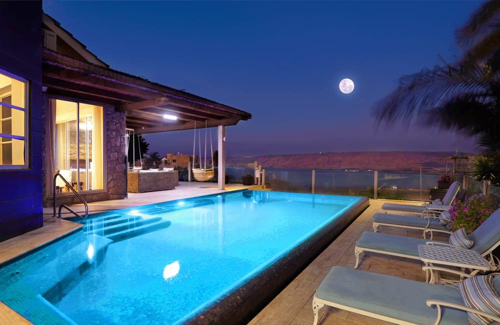 213042 בריכה וספא בערב, וילה מצפה הוד, וילה  בפוריה כפר עבודה וילות - Vila 4 U